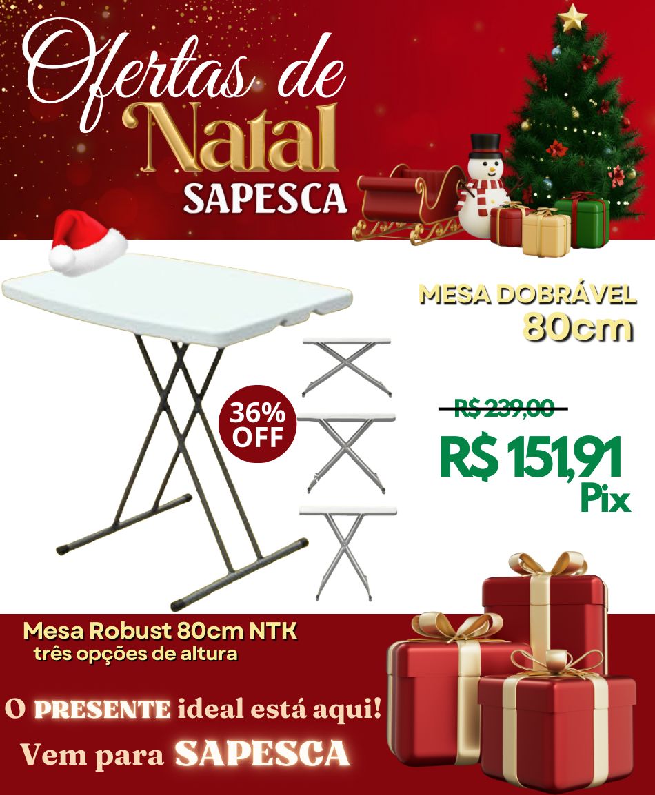 Mesa dobrável para camping robust 80 cm ntk